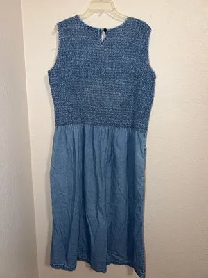 Vintage Jean dress Denim Jean Dress Jumper sleeveless cottagecore teacher thumbnail 5