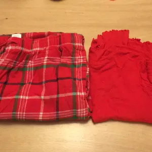 Womens 2Pc plaid pj top & pants set Red Size Small/Medium thumbnail 7