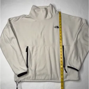 The North Face Fleece Sweater Women Med Mock Neck Pullover Cream Cabin Gorpcore thumbnail 2