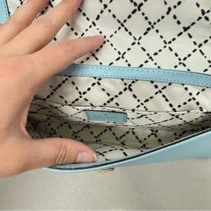 Kate Spade Mint Green Leather Square Clutch Handbag Purse Silver Hardware thumbnail 11