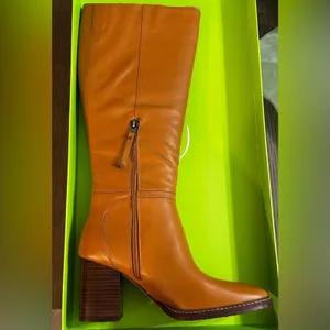 NWT Sam Edelman Elsy Caramel Leather Knee High Block Heel Boots Size 9 thumbnail 8