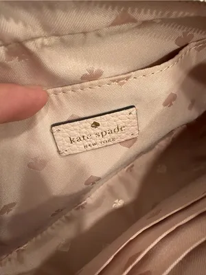 Kate Spade Purse Glitter Pink Leather Camera Bag Crossbody Pebbled Leather EUC thumbnail 9