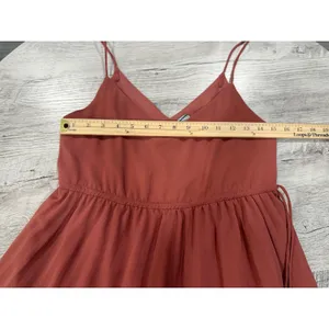 ASOS Y2K Dusty Rose Pleated Midi Dress Strappy Chiffon A-Line XS US 2 thumbnail 8