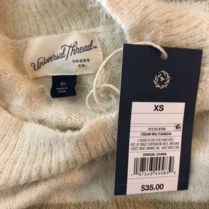 Universal Thread Womens Striped Sweater Tunic Oversized Beige & Cream Size XS thumbnail 5