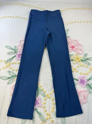 Legacy XXS Blue Textured Jacquard Pull On High Rise Straight Leg‎ Pants A474586 thumbnail 1
