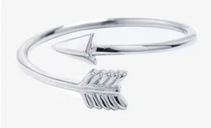 NEW 925‎ Sterling Silver Arrow Bypass Ring Women Adjustable Silver Ring thumbnail 1