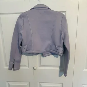 NWOT Dolls Kill Re Named purple Lavender punk cropped jacket MEDIUM thumbnail 5
