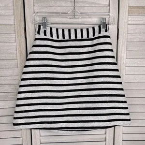 EXPRESS Knit Skirt Set Black & White Stripes Tank & Mini Skirt-2/Small thumbnail 4