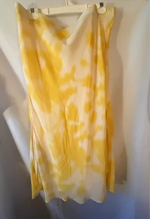 Calvin Klein Yellow Tie-Dye Slip Skirt thumbnail 1