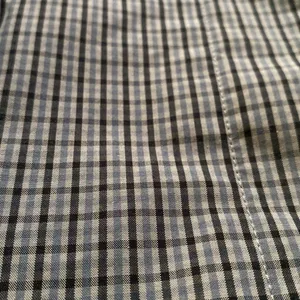 Vintage blue plaid long cotton blend trench coat, size medium thumbnail 3