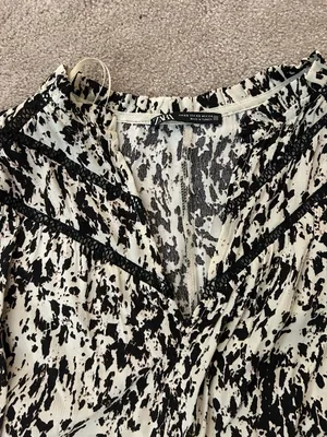 Zara Black and White Printed Maxi Dress thumbnail 2