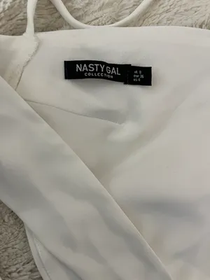 Nasty Gal White Tie Back Halter Top thumbnail 4