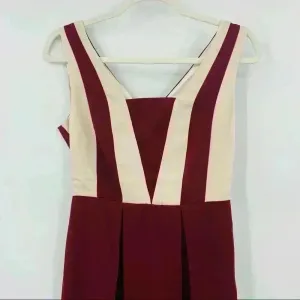 Marc‎ Angelo Maroon/Beige Dress Size 8 Red thumbnail 4