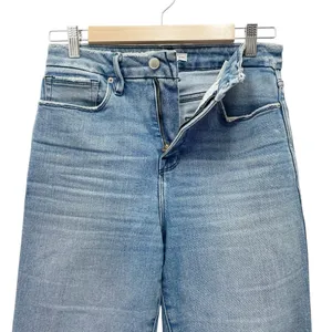 Good American Good Curve Straight Jeans Medium Wash Fray Pockets Size 26 | 2 thumbnail 7