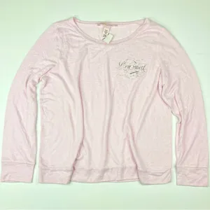 Victoria's Secret Bombshell Pajama Top Light Pink Long Sleeve Womens XL SHORT thumbnail 1