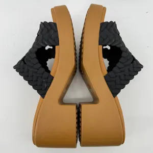 Crocs Brooklyn Woven Slide Block Heels Sandals Black Women 10 Chunky Comfy Y2K thumbnail 6