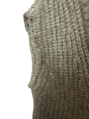 Lunya Chunky Wool Knit Button‑Front Vest Cardigan – Gray – XS/S thumbnail 4