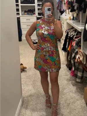 Floral Sequin Shift Dress thumbnail 3