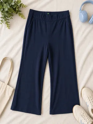 Tuckernuck Ponte Knit Wide Leg Pants Blue Minimalist‎ Athleisure Large thumbnail 1