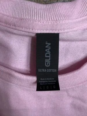 Gildan Light Pink Crop Long-Sleeve Tee with Rainbow Ghost Graphic thumbnail 2