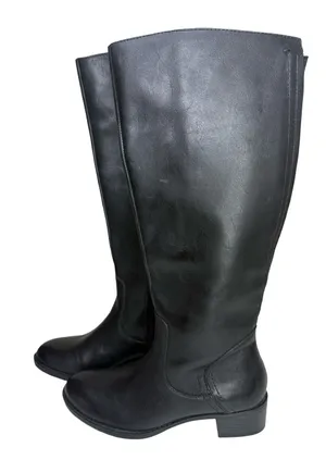 Franco Sarto Black Leather Riding Boots Sz 6 thumbnail 1