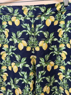 LOFT by ANN TAYLOR‎ Lemon Tree Verbena LINEN & VISCOSE Pants Sz S Wide Leg Comfy thumbnail 3