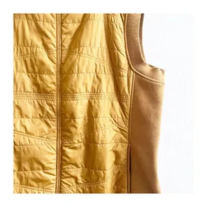 prAna Quilted Vest Women XL Mustard Sherpa Lined Sleeveless Turtle Neck Pullover thumbnail 3