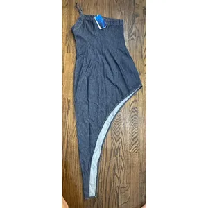 Urban Revivo One Shoulder Denim Cami Dress Asymmetrical Hem Size 4 thumbnail 6