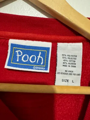 Disney Winnie The Pooh Vintage Sweatshirt Crewneck Striped Red and Blue thumbnail 6
