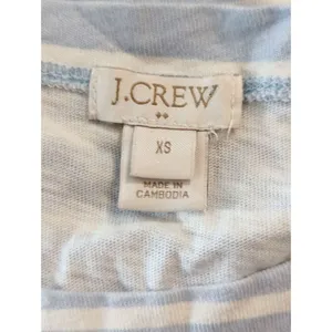 J. Crew Factory‎ Womens Blue & White White Striped Cotton Knit Top Size XS thumbnail 7