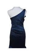 Cache Navy Blue One Shoulder Mermaid Formal Gown Sz 10 Satin Evening Prom Dress thumbnail 8