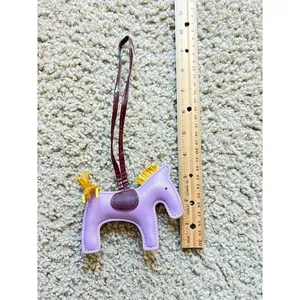 Lavender Faux Leather Horse pony‎ Bag Charm Keychain Accessory New thumbnail 5