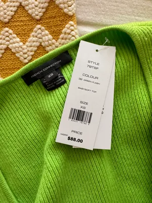 French Connection Lime Green Ribbed Sweater Top thumbnail 4