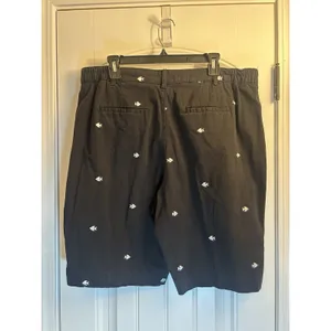 Basic Editions Black Fish Embroidered Bermuda Shorts XL Stretch Coastal Fun thumbnail 3