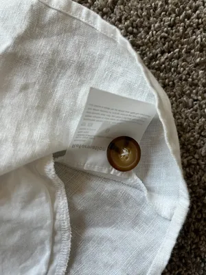 Reformation Linen Mini Dress Off White Spaghetti Straps V-Neck Button Up Size 0 thumbnail 5