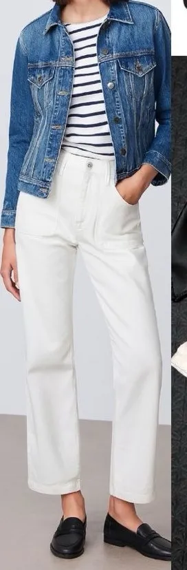 454 J.Crew | EUC White High-Rise Utility Straight Leg Crop Jeans (Size 27P) thumbnail 1