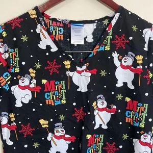 Frosty The Snowman Women’s Scrub Top Size XS thumbnail 2