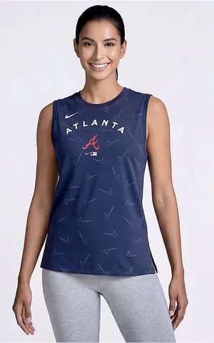 NIKE Women's Atlanta Braves Team Tech Muscle Tank Top - Large - NWT thumbnail 1