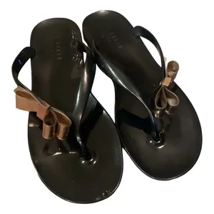 Ted Baker Women's Black Jelly Flip Flops Sandals Bow Detail Sz: 9/40 Summer thumbnail 1