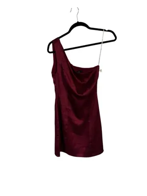 Lulus Dress‎ Lisette One Shoulder Mini Dress Burgundy Red Womens Size Small New thumbnail 6