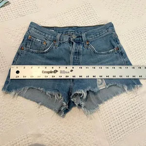 Levi's 501 25 button fly jean shorts distressed cut offs SH2 3569 thumbnail 6