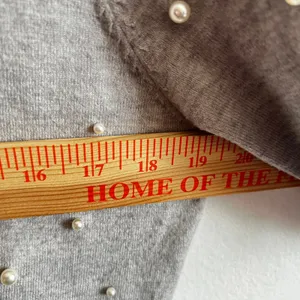 GRAY PEARL CARDIGAN SWEATER BUTTON DOWN‎ PREPPY LARGE thumbnail 7