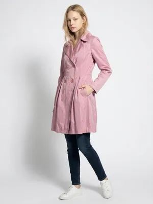 Pink Stylish DKNY Fitted Trench Coat XS thumbnail 4