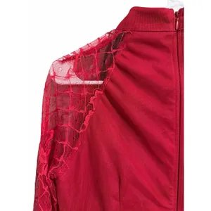 Little Mistress Lace Long Sleeve High Neck Maxi Dress‎ Red Women's Size 6 thumbnail 8