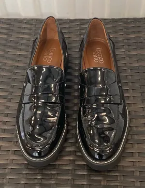 Franco Sorto, Cassandra, penny loafers, black patent leather women’s size 10 thumbnail 1