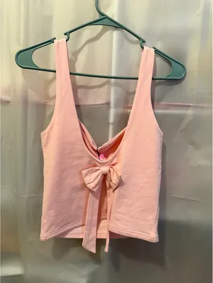 Edikted Pink Sleeveless Crop Top with Back Bow Detail Size Small thumbnail 4