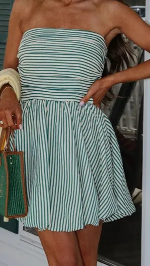 These Three Boutique Emmie Mini Dress-Green thumbnail 4