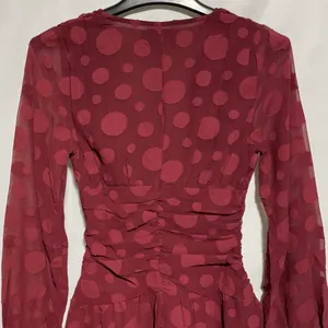 ASOS New Design V-Neck Ruched Waist Long Sleeve Skater Mini Dress Oxblood Size 0 thumbnail 17
