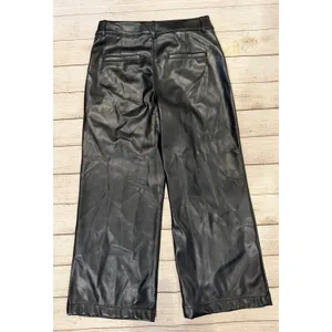 Ann Taylor LOFT Women’s The Palmer Wide Leg Black Faux Leather Pants 6P thumbnail 3