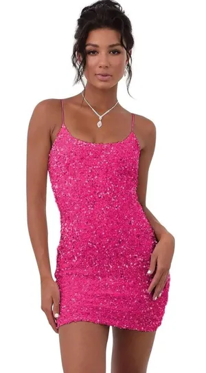 Hot Pink Short Homecoming Dress thumbnail 3